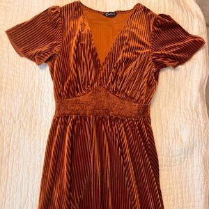 Rust Velvet Maxi Dress